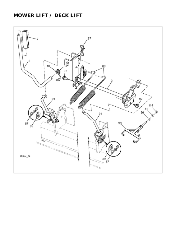 Mower lift/deck lift