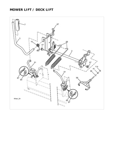 Mower lift/deck lift
