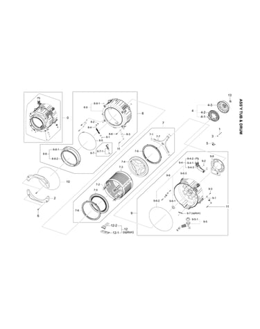 Tub & drum assy