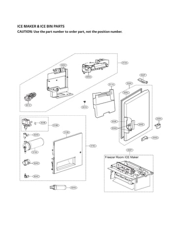 Ice maker & ice bin parts
