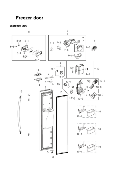 Freezer door parts