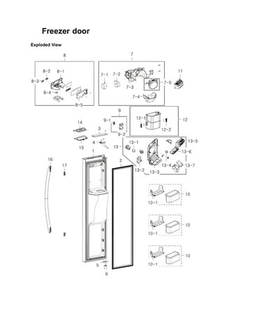 Freezer door parts