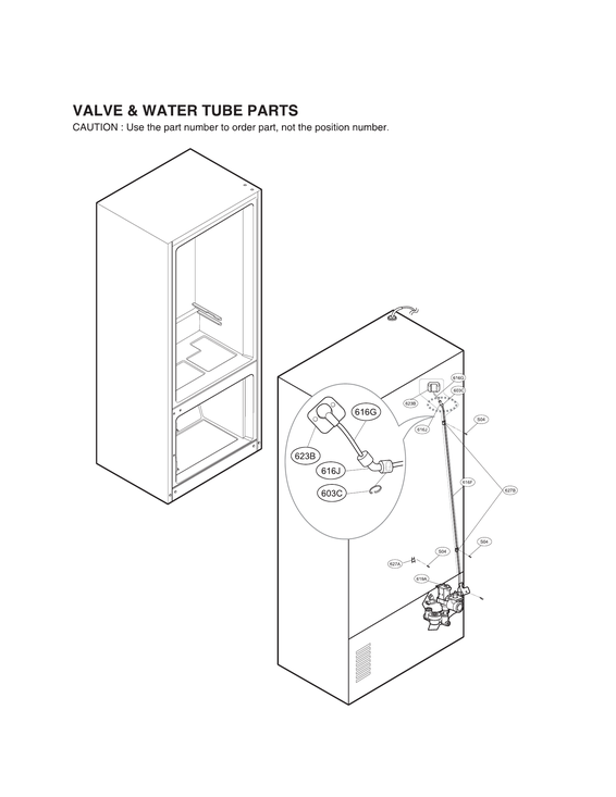 Valve & water tube parts
