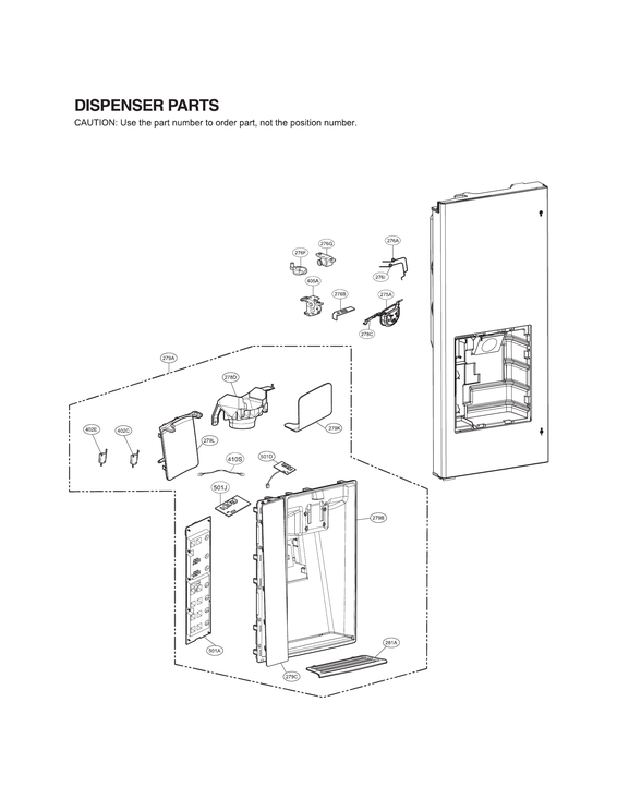 Dispenser door parts