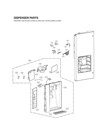 Dispenser door parts