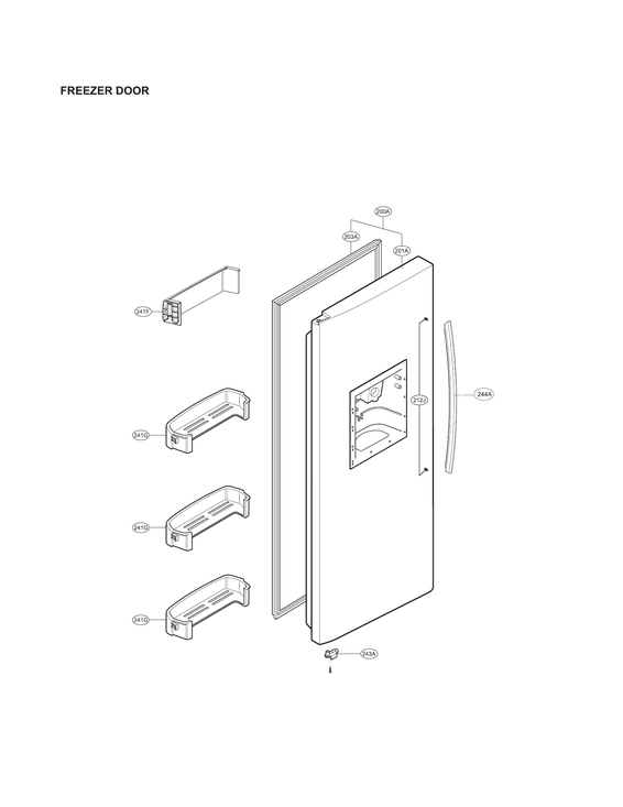 Freezer door parts