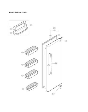 Refrigerator door parts