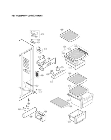 Refrigerator compartment parts