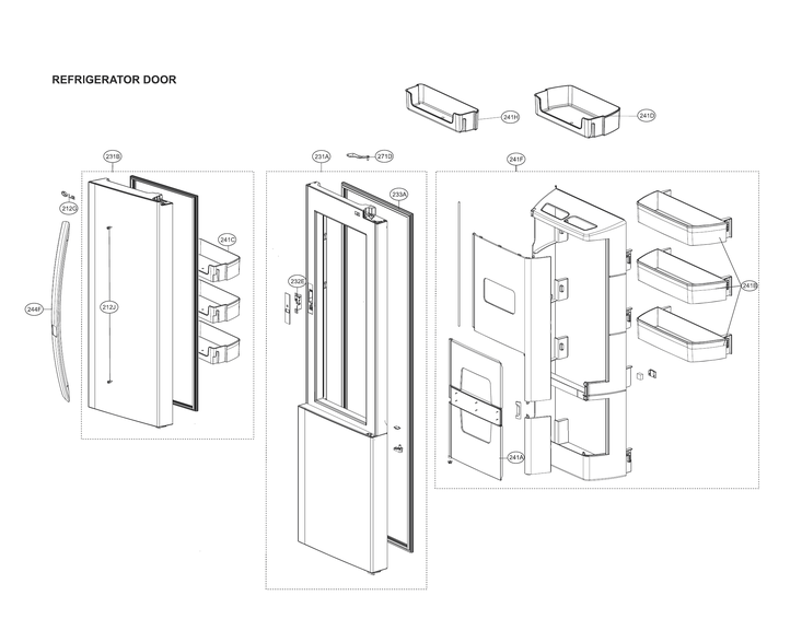 Refrigerator door parts