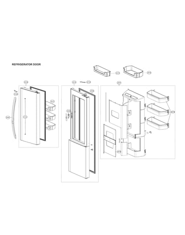 Refrigerator door parts