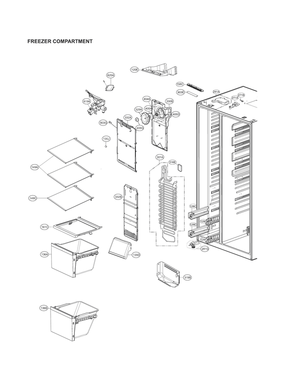 Freezer compartment parts