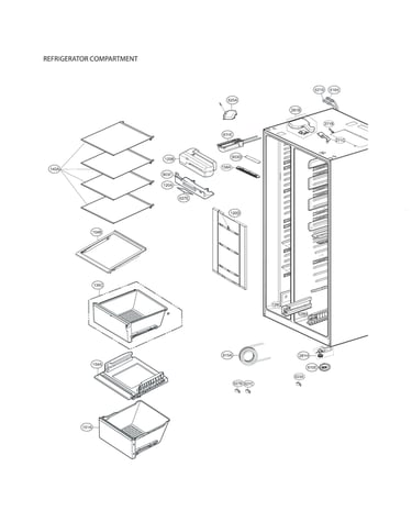 Refrigerator compartment parts