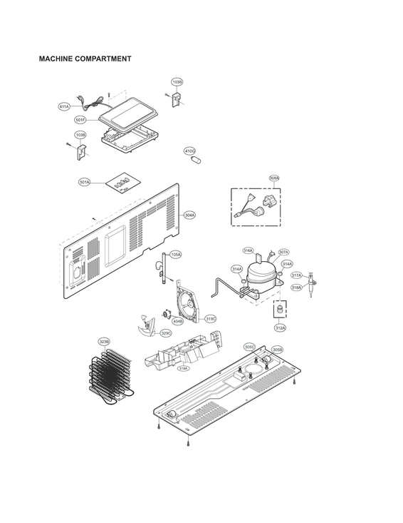 Machine compartment parts