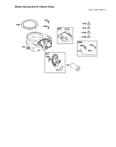 Blower housing/air cleaner
