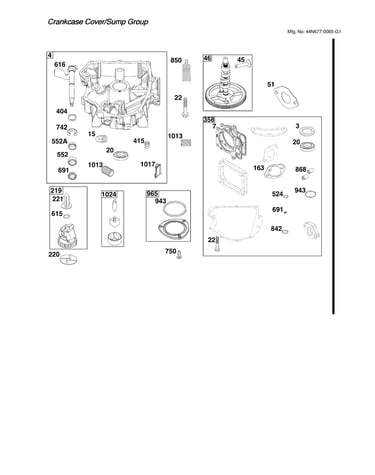 Crankcase cover/sump