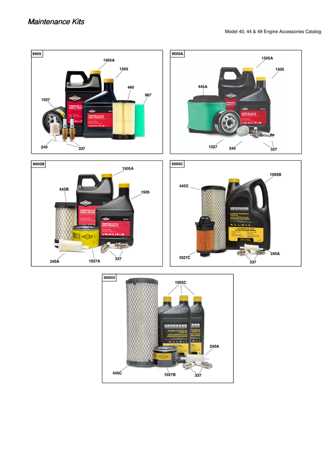 Maintenance kits