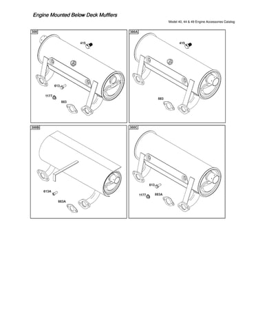 Engine mounted below deck mufflers