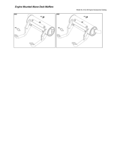 Engine mounted above deck mufflers