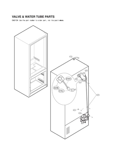 Valve & water tube parts