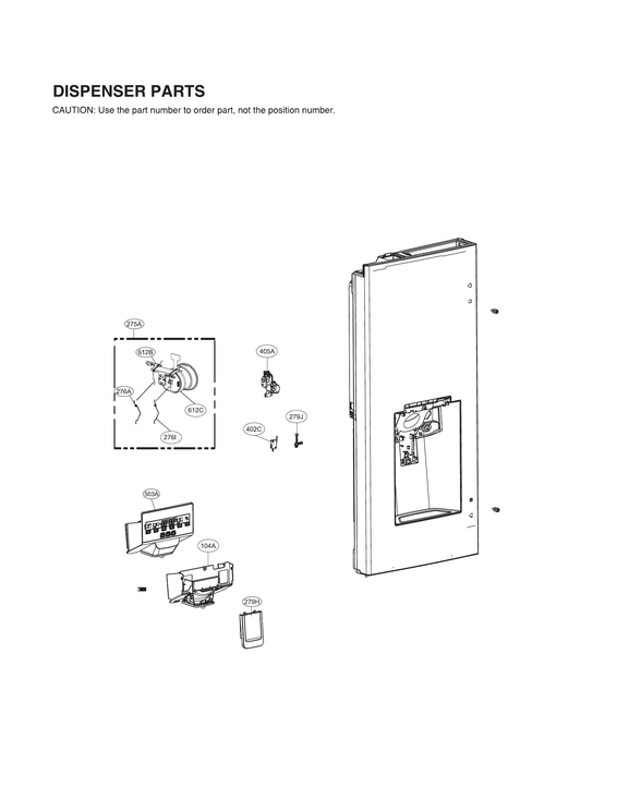 Dispenser door parts