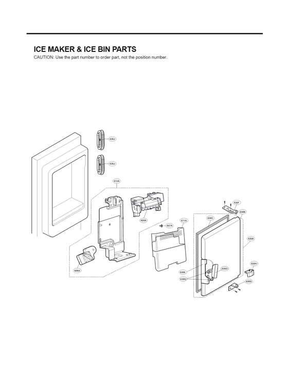 Ice maker & ice bin parts
