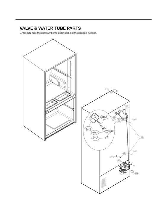 Valve & water tube parts