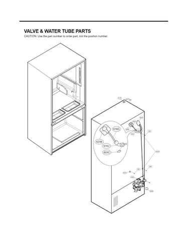 Valve & water tube parts