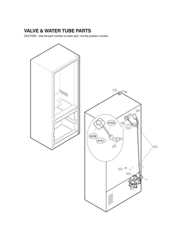 Valve & water tube parts