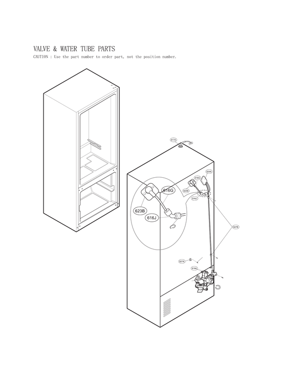 Valve & water tube parts