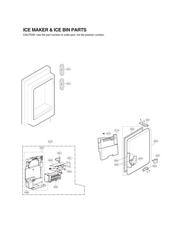 Ice maker & ice bin parts