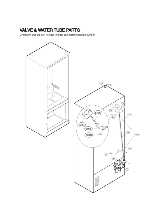 Valve & water tube parts