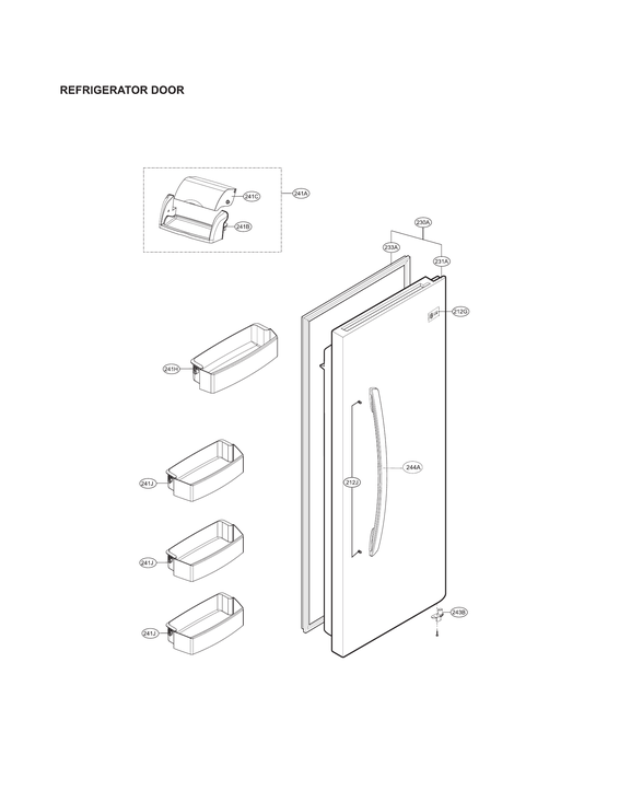 Refrigerator door parts