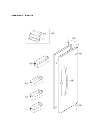 Refrigerator door parts