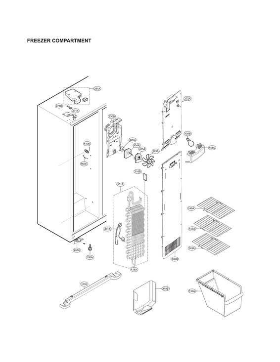 Freezer compartment parts