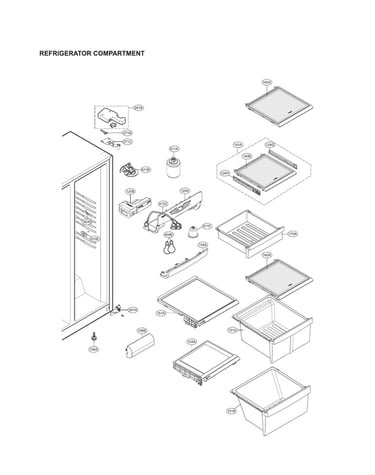Refrigerator compartment parts