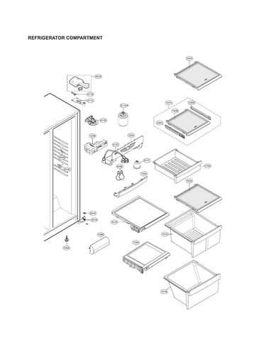 Refrigerator compartment parts
