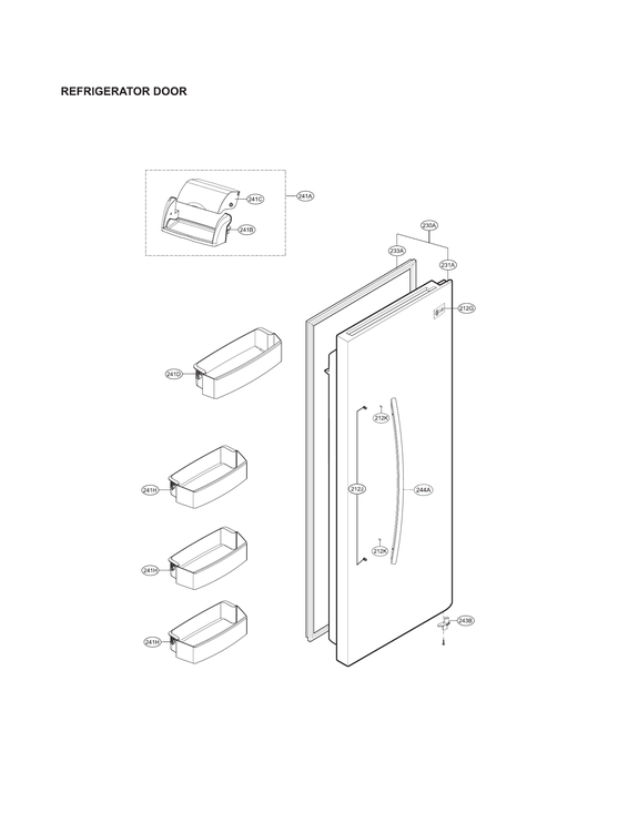 Refrigerator door parts