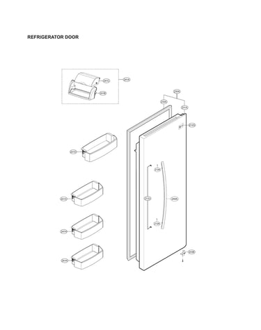 Refrigerator door parts