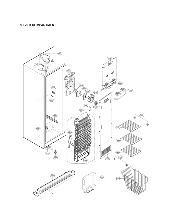 Freezer compartment parts