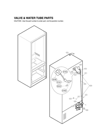 Valve & water tube parts