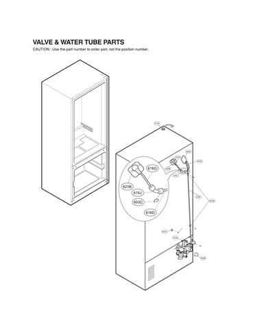 Valve & water tube parts