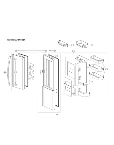 Refrigerator door parts