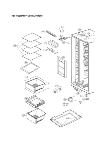 Refrigerator compartment parts