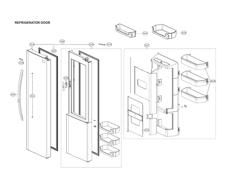 Refrigerator door parts