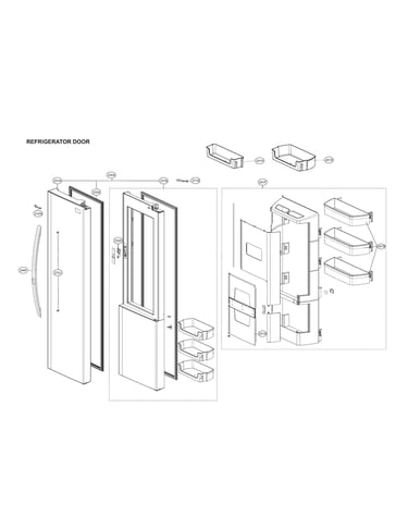 Refrigerator door parts