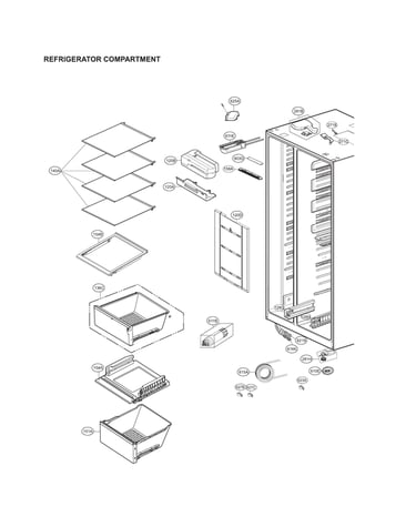 Refrigerator compartment parts