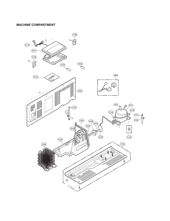 Machine compartment parts