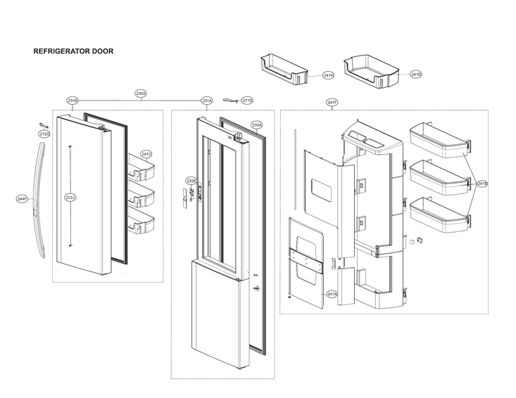 Refrigerator door parts