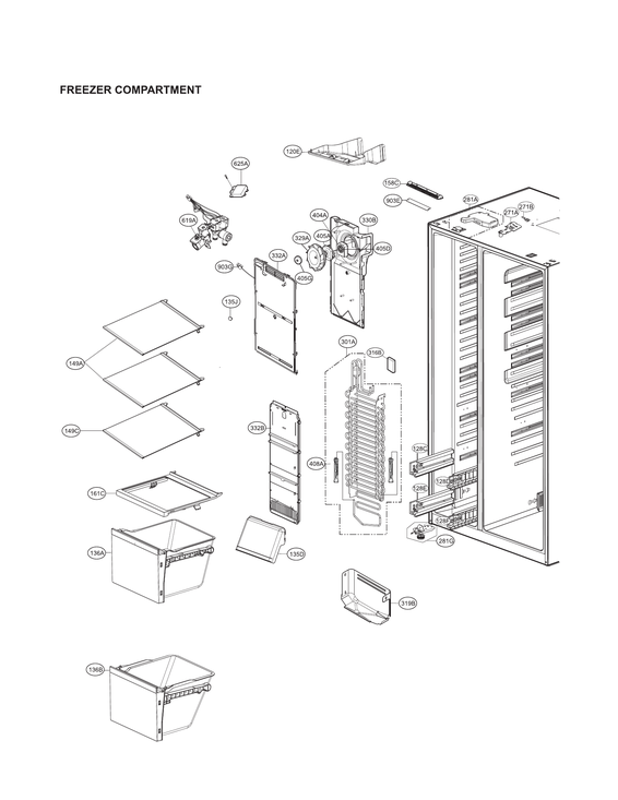 Freezer compartment parts