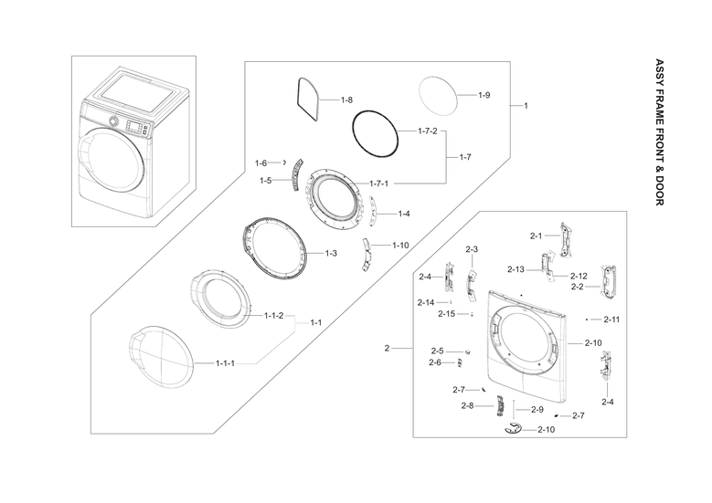 Front frame & door assy